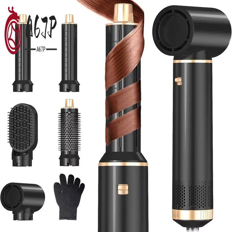 

A67P-Hair Dryer Brush Hot Air Curling Brush Negative Air Styler For All Hair Types Home And Travel US Plug