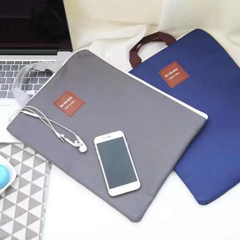 Large Canvas A4 File Folder Document Bag Business Briefcase Paper Storage Organizer Bag Stationery School Office Supplies