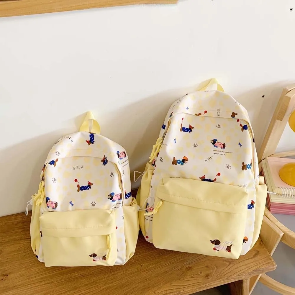 

Рюкзак-дачшунд из нейлона, повседневный, с контрастными цветами, для студентов, школьный, с фиксированными ремнями, прочный, большой вместимости, мужской