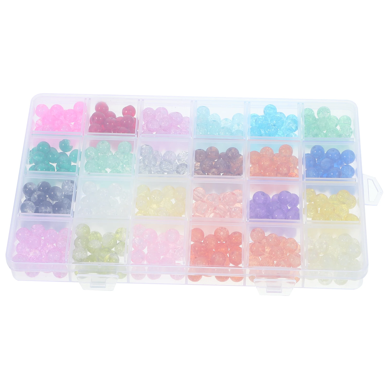 1 scatola di perline di vetro con motivo scoppio, perline sfuse fai da te per realizzare braccialetti, collane, gioielli artigianali, collane di perline