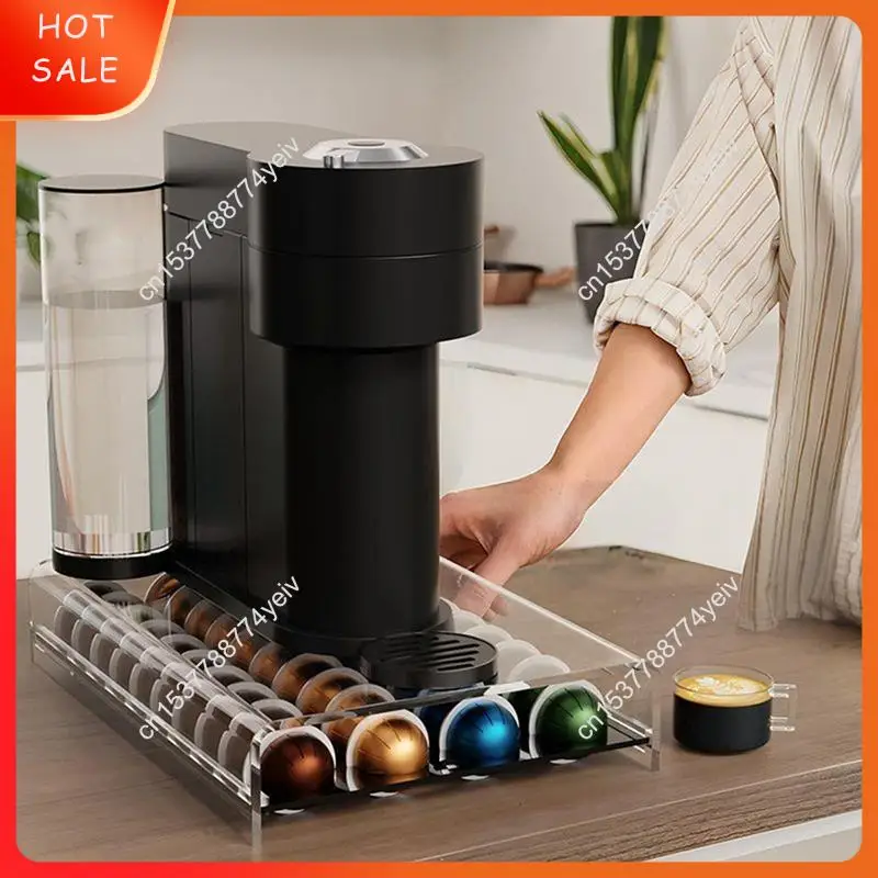 

40 капсул акриловый держатель для капсул для кофе, ящик для хранения Nespresso Vertuo-элегантный органайзер для кухни для счетчиков A62X