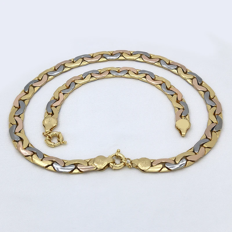 مجموعات المجوهرات البرازيلية ثلاثة قلادة مطلية بالذهب سوار كبير الحجم أحدث تصميم هدية مجوهرات عصرية لحفلات الخطوبة