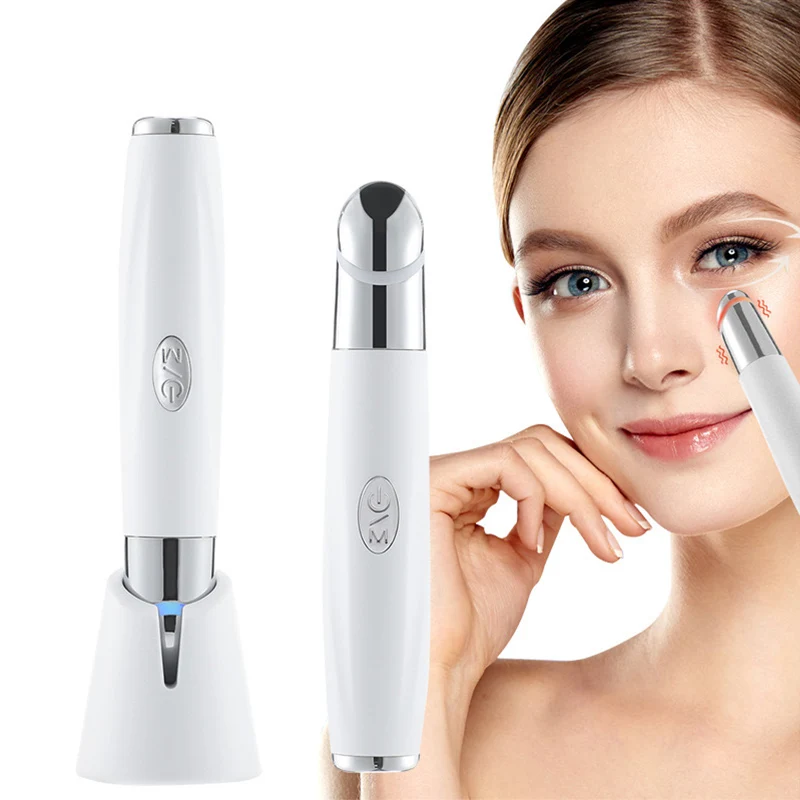 

Newest IPL Vibration Eye Massager Anti Dark Circle Blue Light Anti Wrinkle Eye Massage Pen Hot Compress Eye Beauty Care Device