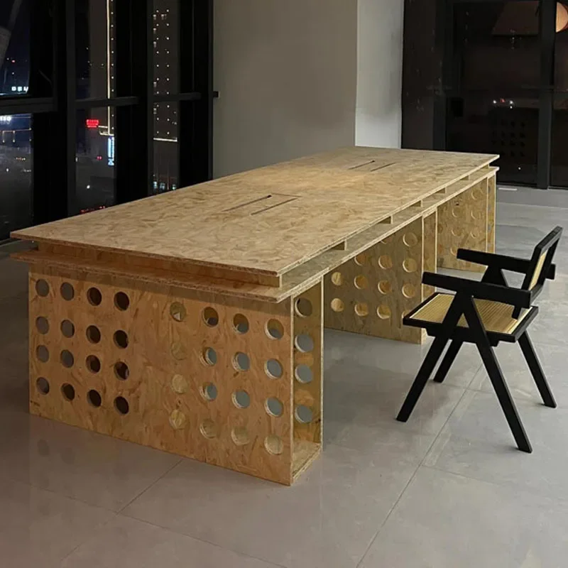 Creative staff desk, simple studio conference table, office computer desk, workbench writing desk