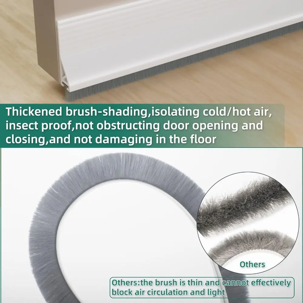 39 "طول شريط عازل للباب مادة السيليكون ذاتية اللصق تحت الباب الفجوة حشو فرشاة تصميم مانع الغبار مسودة الباب سدادة