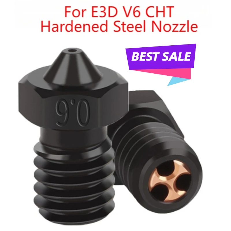 

Сопло E3D V6 из закаленной стали CHT для 3D-принтера, трехканальное, высокопроизводительное, термостойкое, износостойкое