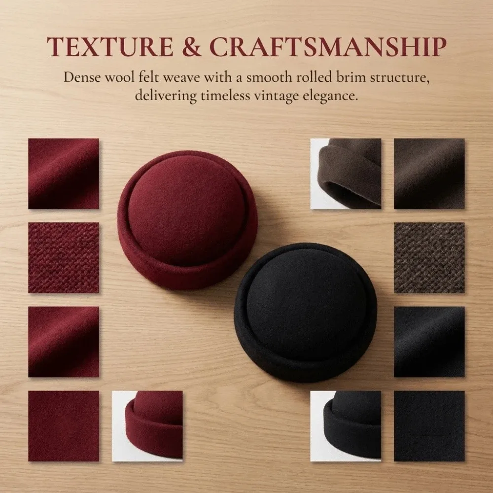 French Style Structured Knitted Pillbox Hat Non-slip Skin-friendly Painter Hat Windproof Polyester Beret Winter