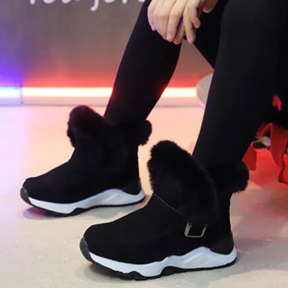 

Girls Thicken Fashion Snow Boots Cotton Insulated Outdoor Winter Shoes Anti-Slip Warm Kids Girls Wear Black 35 Code
