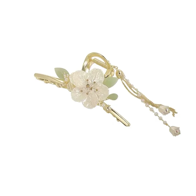 1pc Retro Flower Butterfly Tassel Crab Hair Clip Elegant Exquisite Metal Hair Claw Pearl Shark Clip Women Hair Accessories