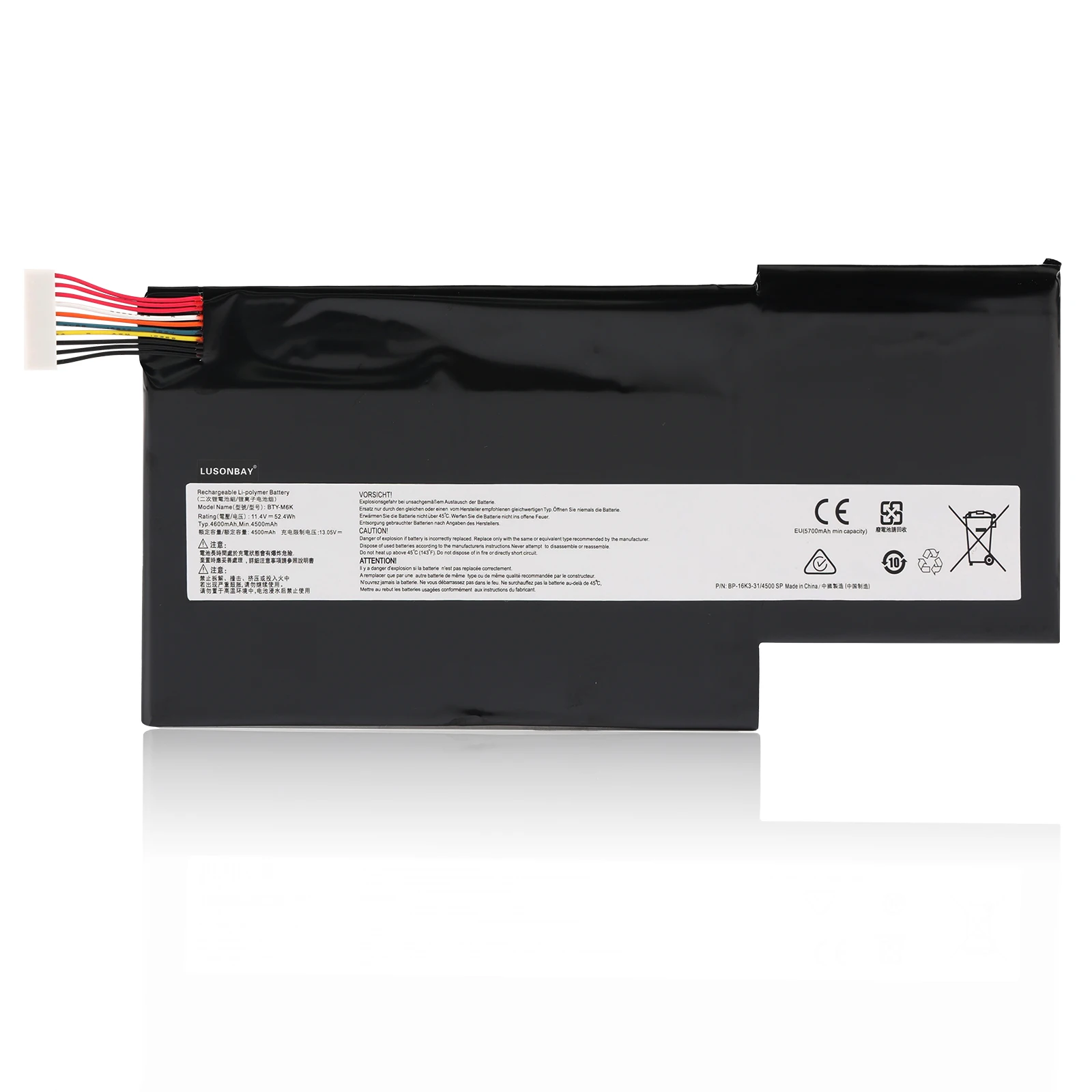 

LUSONBAY BTY-M6K Laptop Battery for MSI MS-17B4 MS-16K3 GF63 Thin 8RD 8RC GF75 Thin 3RD 8RC 9SC GF65 Thin 9SE/SX Thin 10SDR