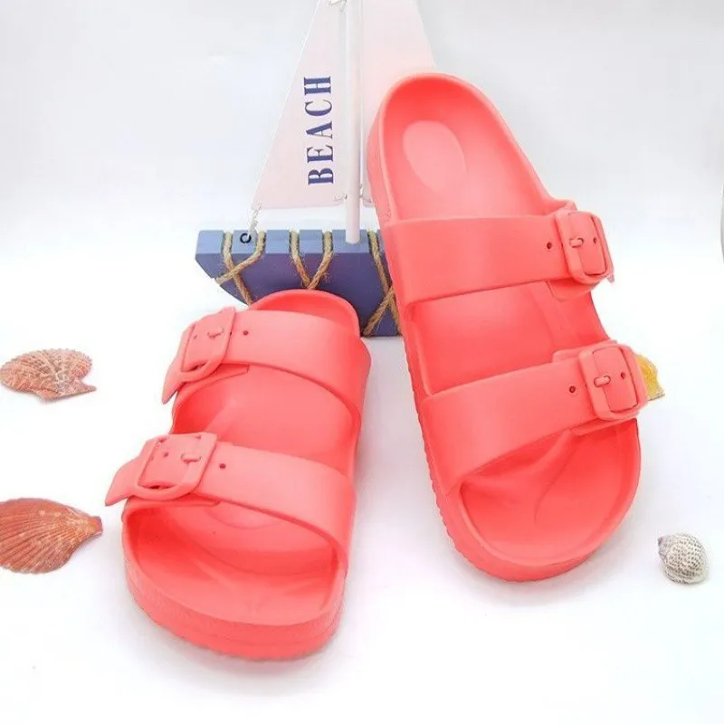 Summer EVA Unisex Outdoor Slippers High-quality Non-slip Sandals Soft Fashion Green Trend Simple Beach Jelly Shoes slides plus46