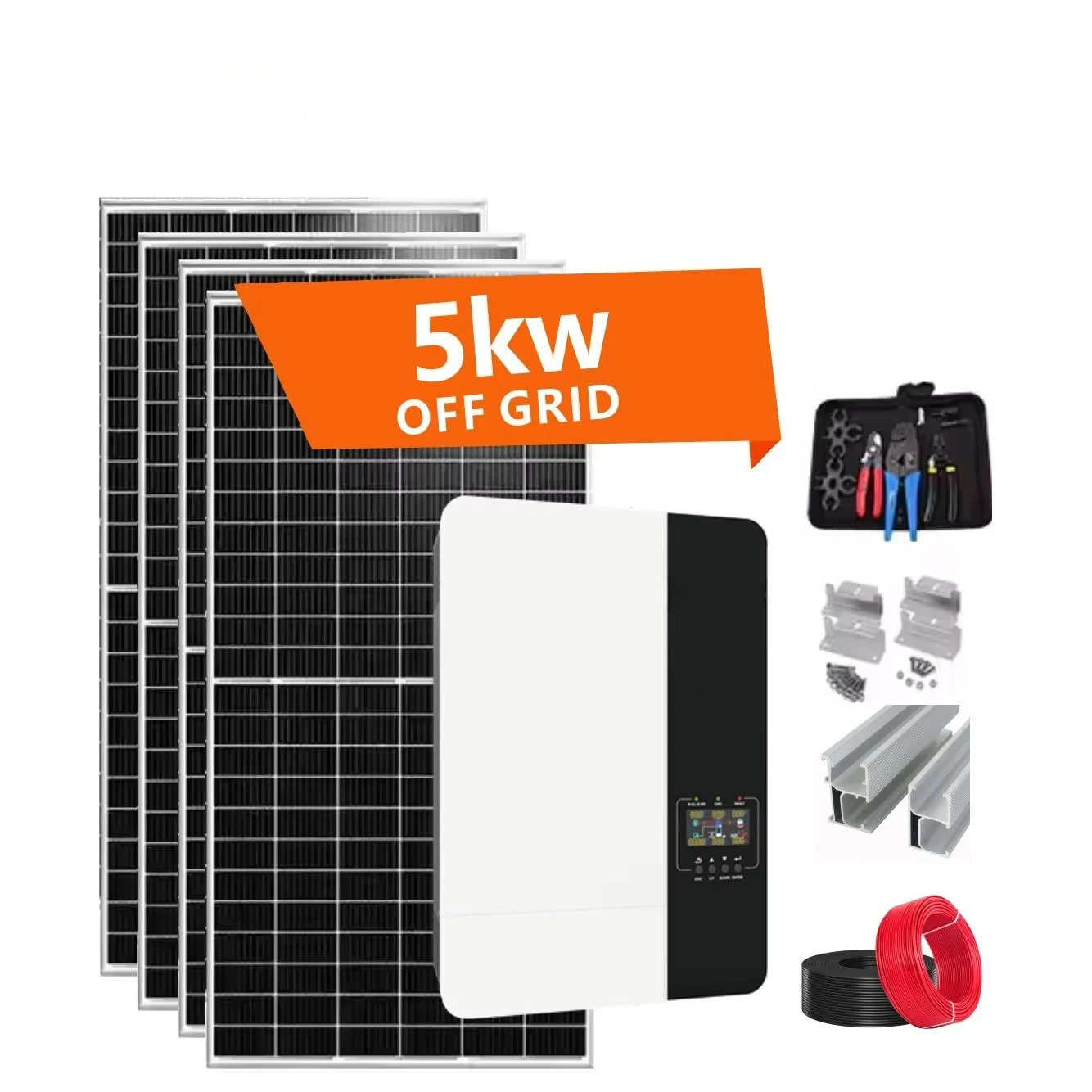 Popular Selling  Economic Use Energy Support Solar Off Grid Set 5kw Solar Power System 5000w Solar Energy System