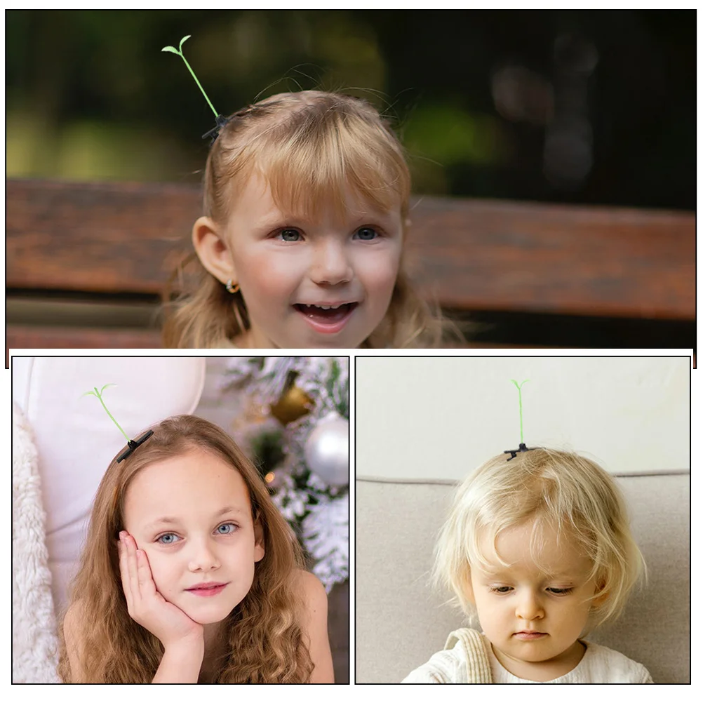

50 Pcs Cute Thin Hair Clips for Children Women Kawaii Small Hairpins Kids Hair Accessories Ages 8-10 Sprout Style