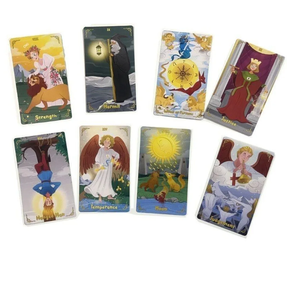 Baraja de Tarot Desney de 12x7cm, piezas con temática de 78 cartas de Tarot de dibujos animados, bonitas tarjetas de adivinación