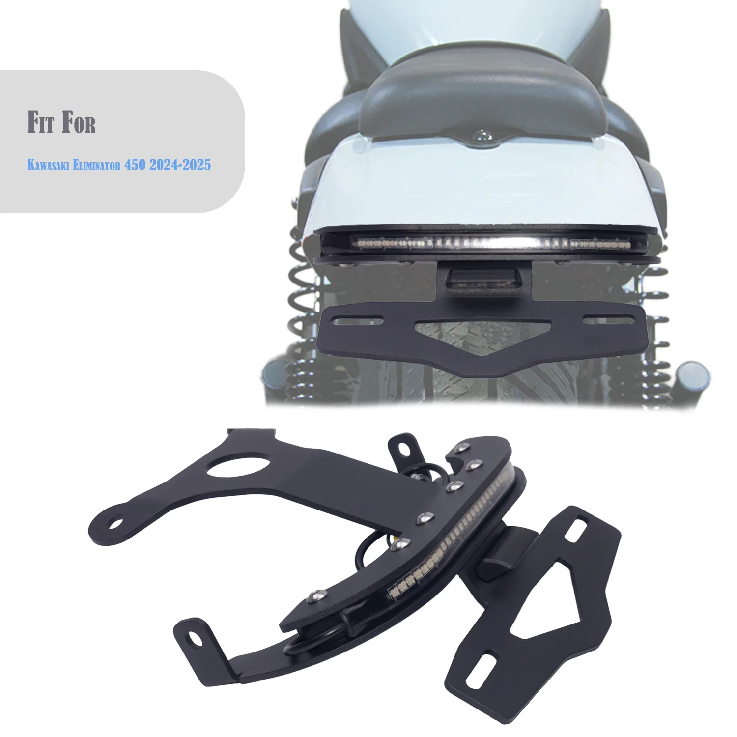 حامل لوحة الترخيص الخلفي لمزيل كاواساكي 450 مزيل 500 2024-2025 طقم مزيل الحاجز مرتب الذيل #1