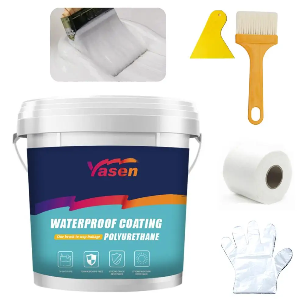 1000g Water-Based Polyurethane Waterproof Coating Exterior Wall Roof Leak Repair Home Bathroom  Wall and Roof Leak Repair image 2