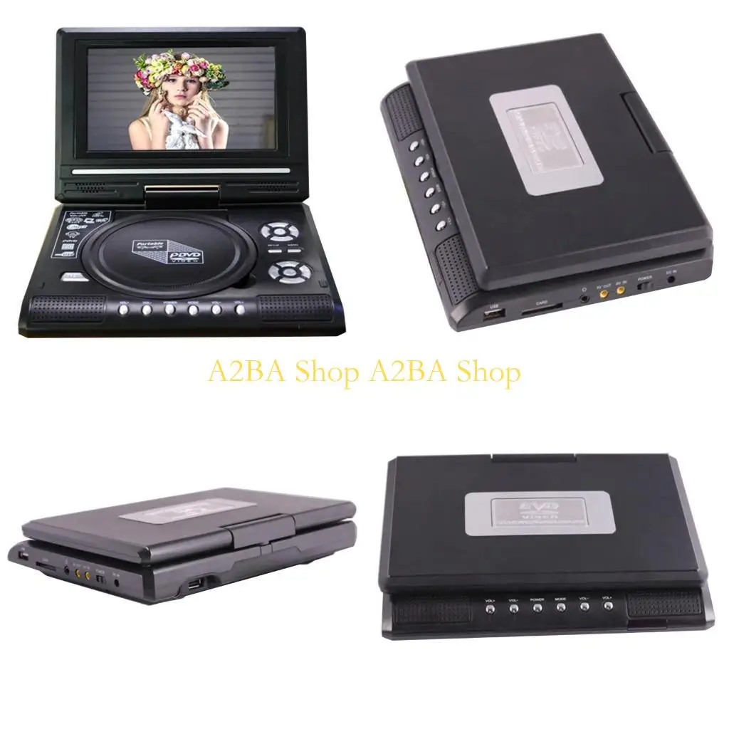 

A2BA Portable DVD -плеер 7 Экран Врастается для W/ Удаленный контроллер Game Pad AV вход/ выходной порт для нескольких дисков