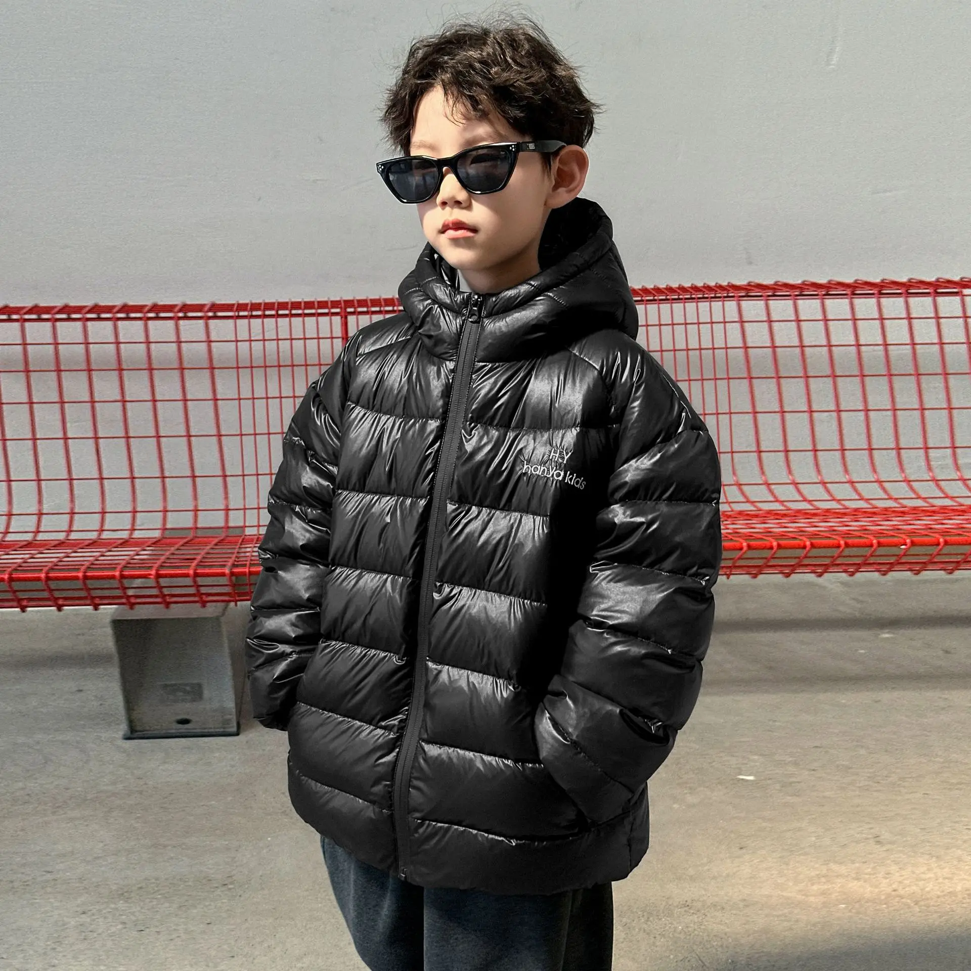 Winter Children Boys White Duck Down Jacket Lightweight Hooded Warm Young Teenagers Boys Puffer Jackets 2-14Y Kid Boys Outerwear