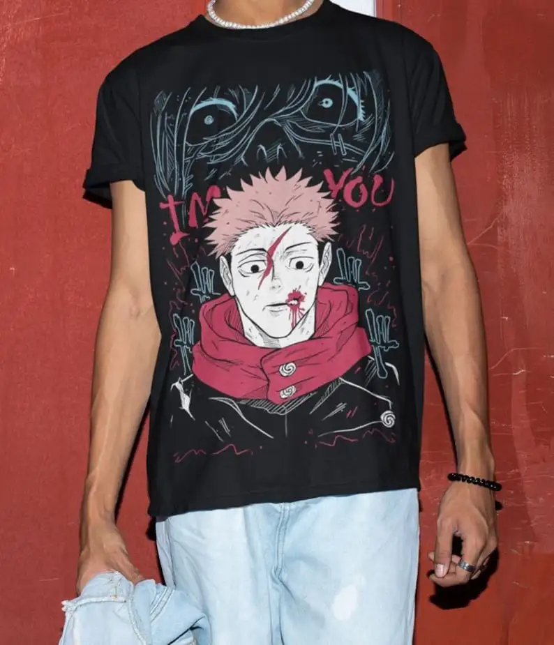 Unisex Horror Manga Creepy Girl T-Shirt, Dark Anime Gothic T-Shirt, Manga Gothic T-Shirt Inactive