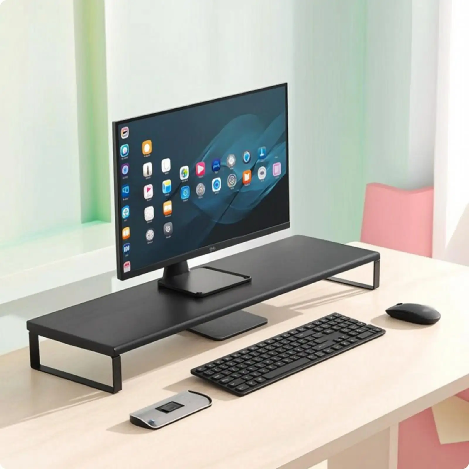support-d'ecran-en-metal-minimaliste-rehausseur-d'ecran-d'ordinateur-moderne-et-stable-pour