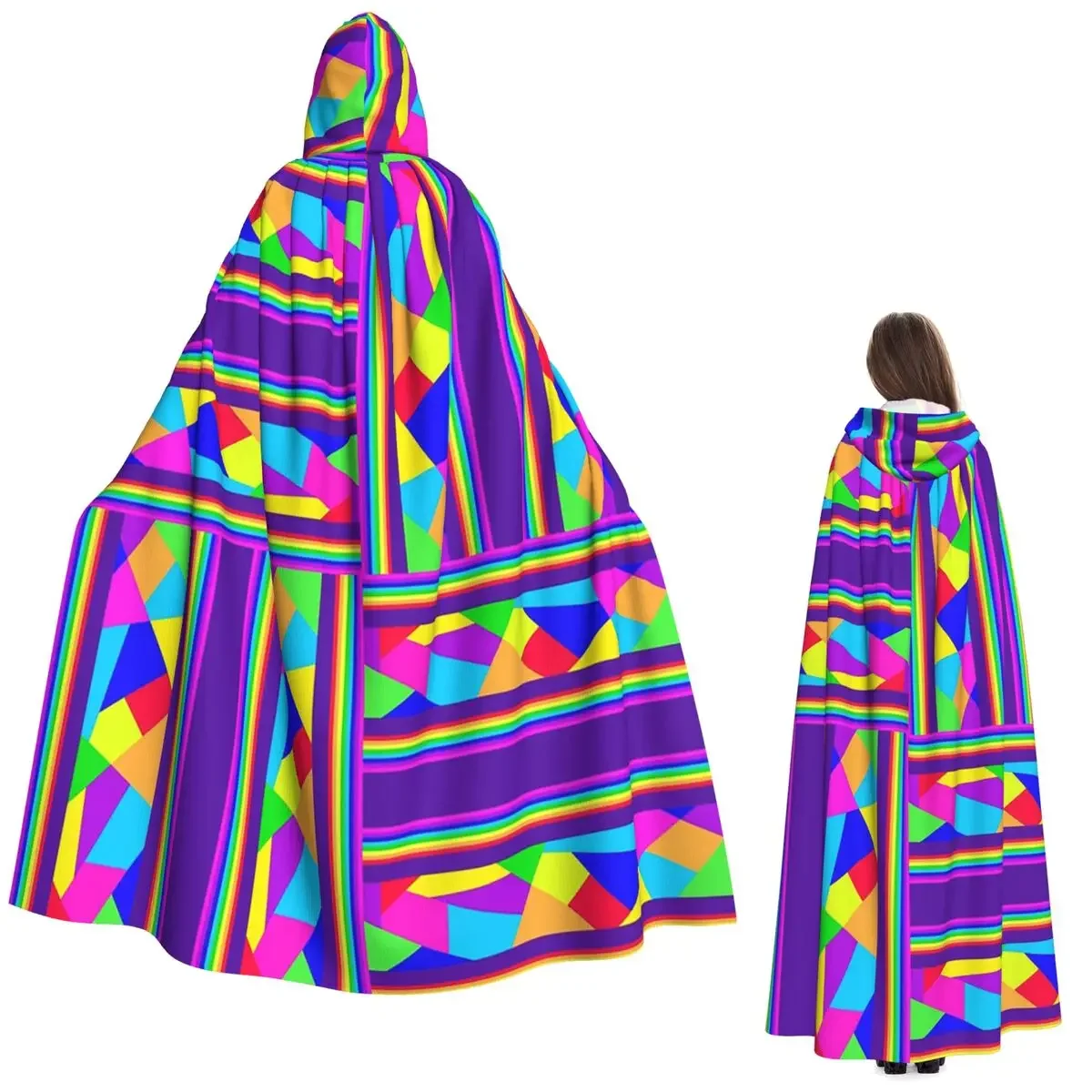 

Карнавальные осколки, мозаика, Марди Гра, маскарад, длинный плащ с капюшоном, средневековый костюм ведьмы, накидка на Хэллоуин, пальто для взрослых, унисекс