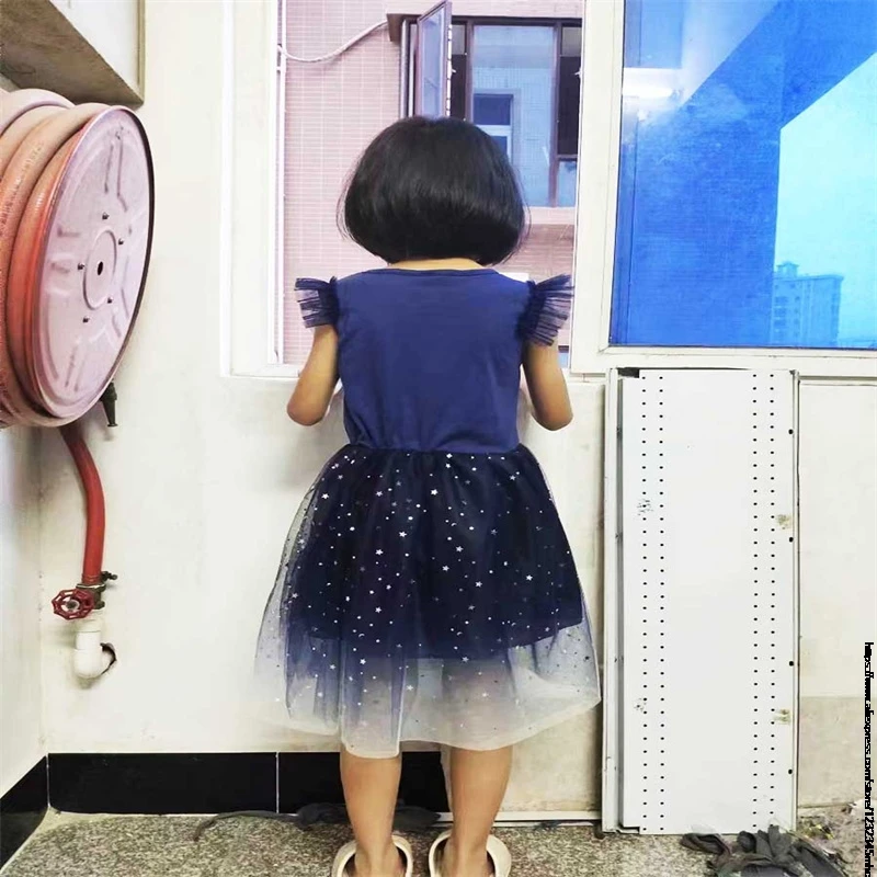 New Inside Out2 Girls Clothes Summer Flying Sleeve Kids Dress Party Baby Dresses for Children Clothing Princess Dresses And Bag image 6