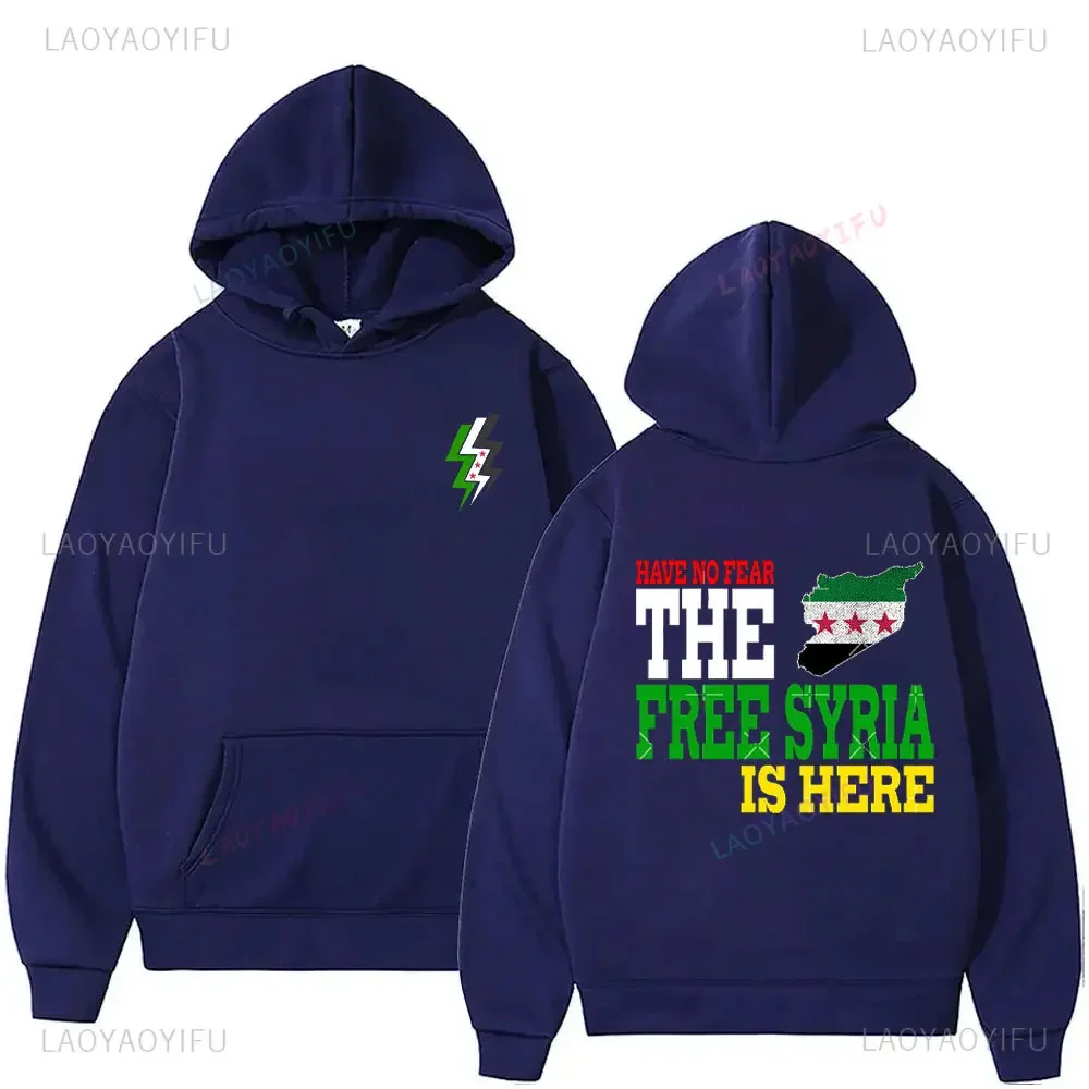 Sudadera con capucha de doble cara de otoño Unisex bandera de Siria hombres mujeres poliéster Harajuku sudadera pulóver sudaderas con capucha Casual personalizado Tops