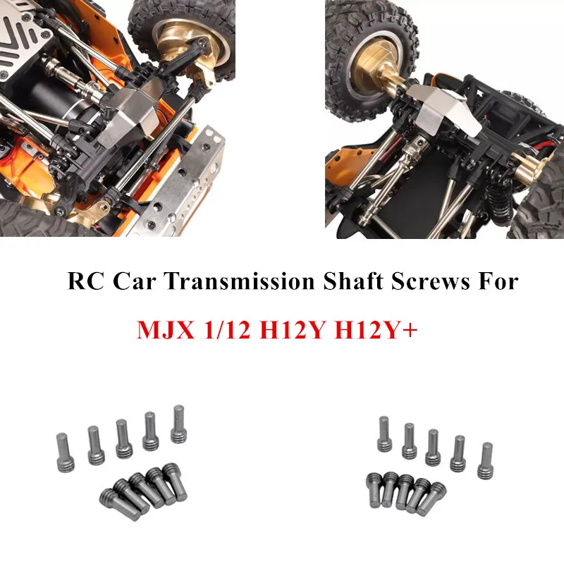 10PCS RC Car Metal Upgrade Transmission Shaft Axle 304 M4x9.2mm Screws Parts Fit For MJX 1/12 H12Y H12Y+ Remote Control Car