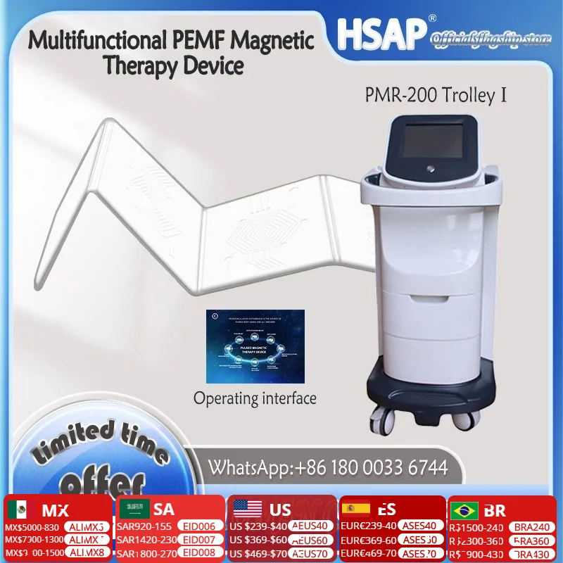 Multifunctional PEMF Magnetic Therapy Device Human Whole Body Pain Relief Machine Trolley Microcirculation therapy apparatus