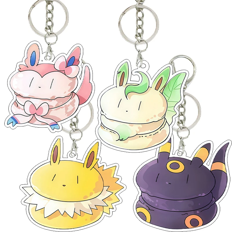 

5cm Anime Acrylic Star Pendant Kawaii Cartoon Sylveon Eevee Flareon Cartoon Keychain Charm Jewelry Gifts for Holiday Jewelry Toy