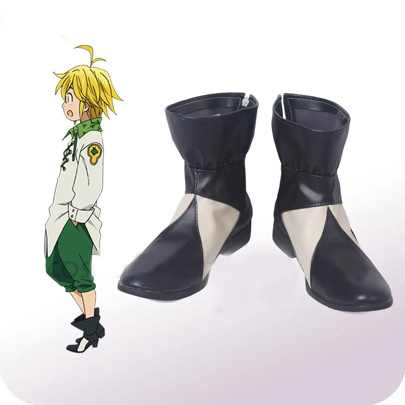 Anime The Seven Deadly Sins Meliodas Cosplay Shoes Boots Role Play Costume Props Shoes Custom Made Halloween cosplay 58cm props