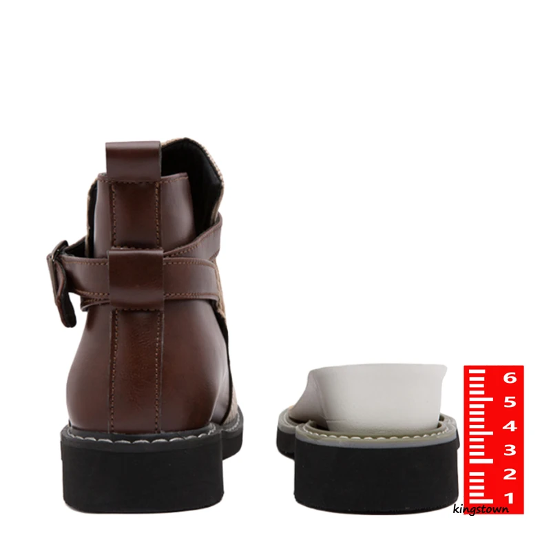 Men's Leather Chelsea Boots  6CM Hidden Elevator Insole Height Increase Shoes Size 38-48