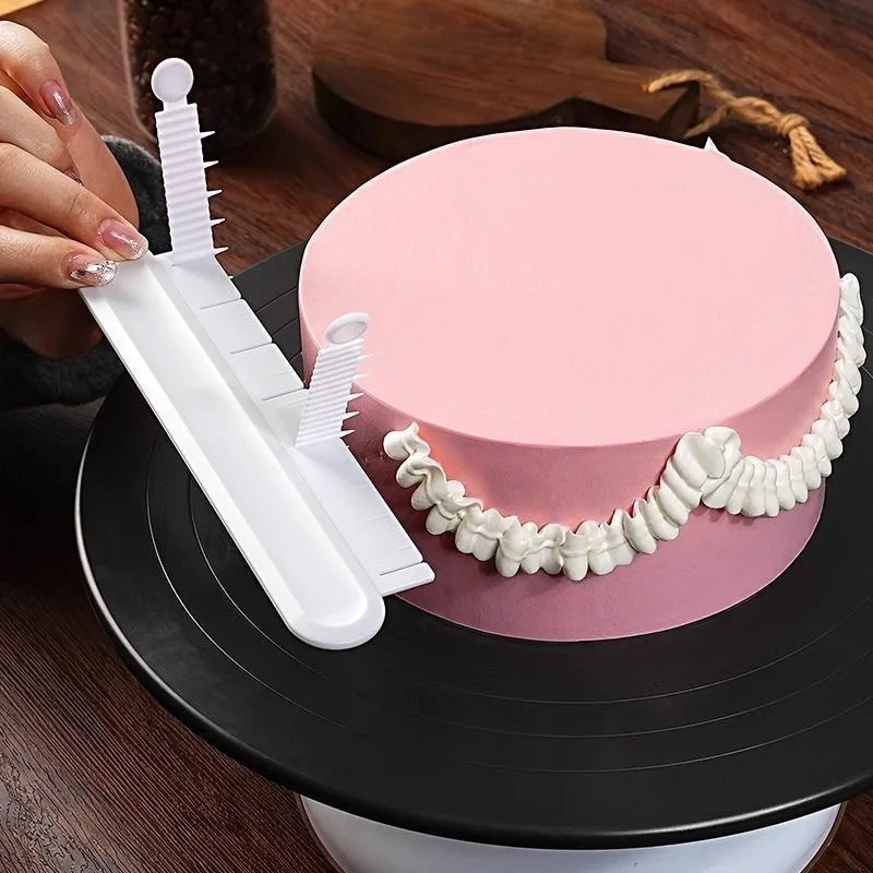1 juego de herramientas curvas para decoración de pasteles con regla de escala, marcador de falda para decoración de crema, herramienta de repostería DIY para principiantes en casa, nivelador de crema de mantequilla