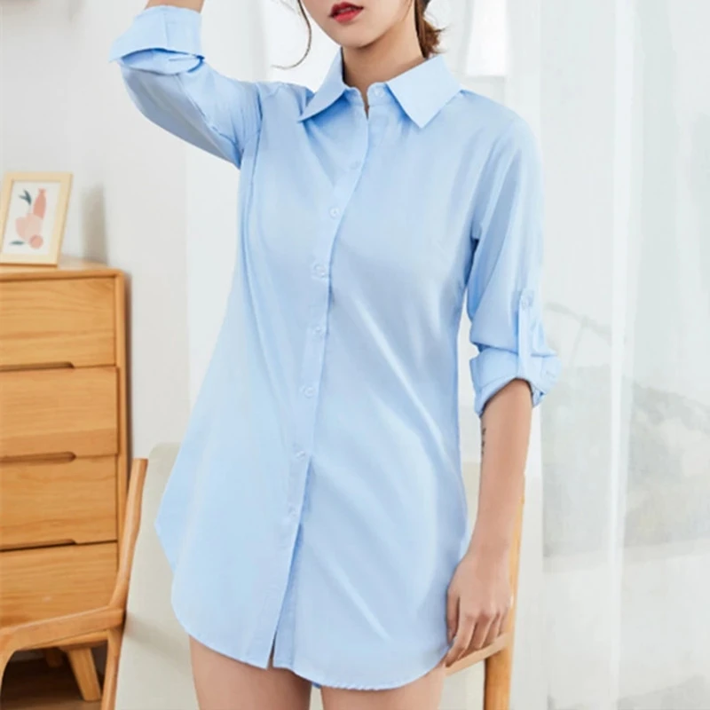 Spring Shirts Women White Shirt Women Long Sleeve Shirts Woman Pink Blouse Tops Office Lady Long Shirt Woman Oversize Blouses OL