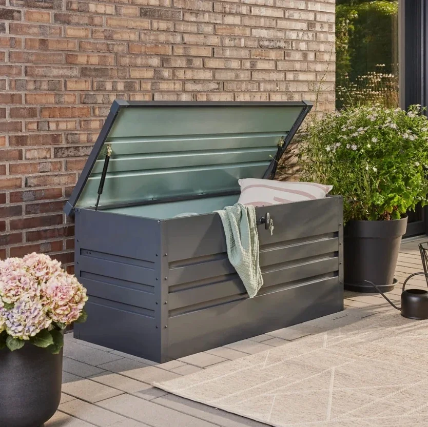 2026 Patio Metal Storage Box Durable Outdoor Garden Support Box Weatherproof for Outdoor Environments