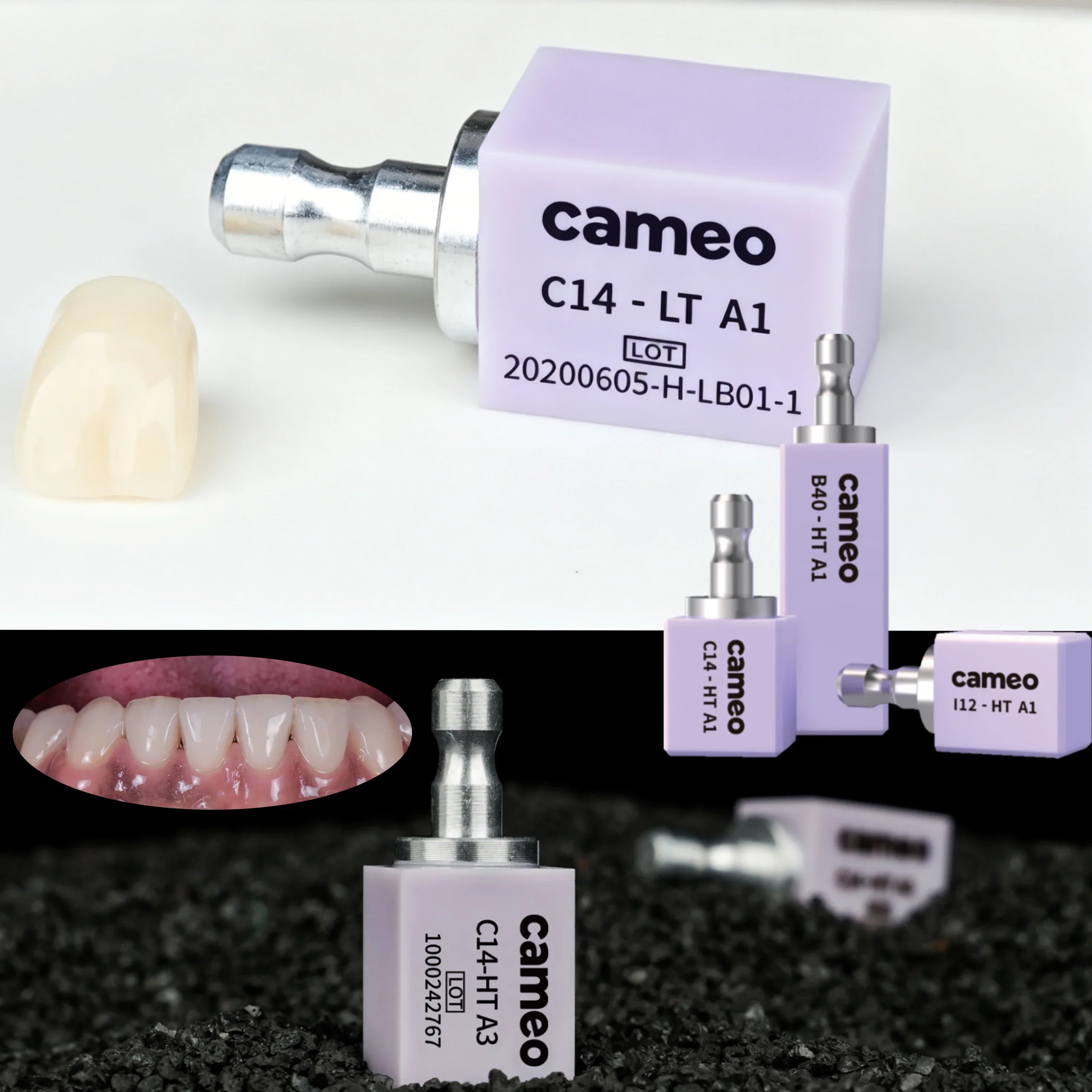 5Pcs/Box Aidite Cameo C14 CAD/CAM Lithium Disilicate Dental Translucency Materials Glass Ceramic Blocks Dentistry Lab Materials