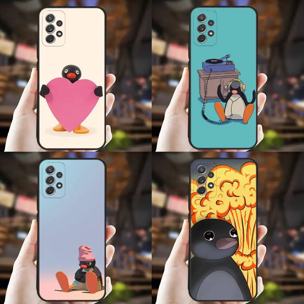 

Happy P-Pingu Penguin Phone Case For Samsung S25,S24,S21,S22,S23,S30,Ultra,S20,Plus,Fe,Lite,Note,10,9,5G Black Cover