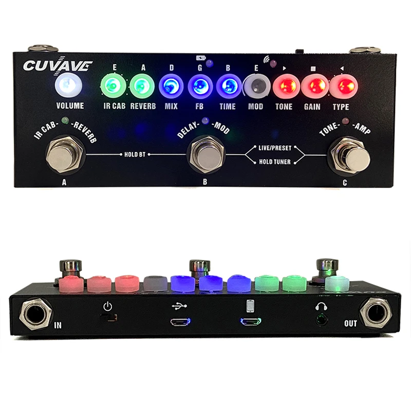 M-vave CUBE BABY Delay Multi Effects Pedal for Guitar/Bass/Acoustic 8 IR Cabinets Simulation Chorus Phaser Reverb Vibrato Pedal