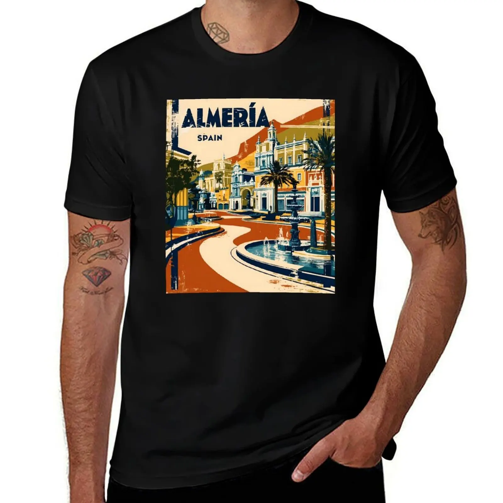 

Almeria Spain Vintage Travel Tourism T-Shirt anime clothes anime tshirt plain man clothes mens graphic t-shirts pack