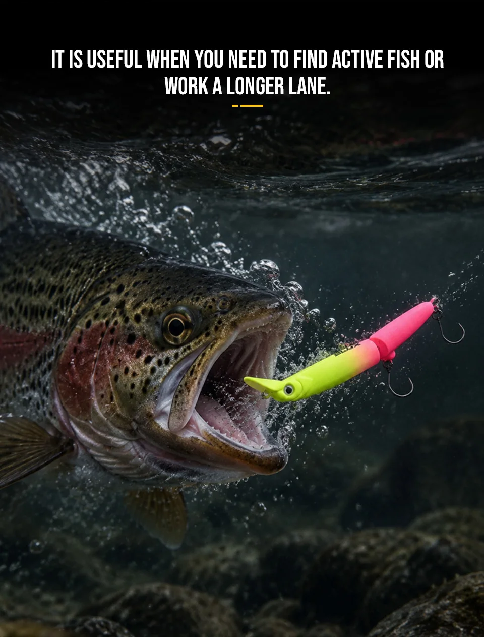 BLUX HAGWORM Crankbait 60mm 4,2g Schnell Sinkender Wobbler Angelköder Süßwasser-Minnow BFS Area Forellen Künstlicher Hartköder – Detail 5