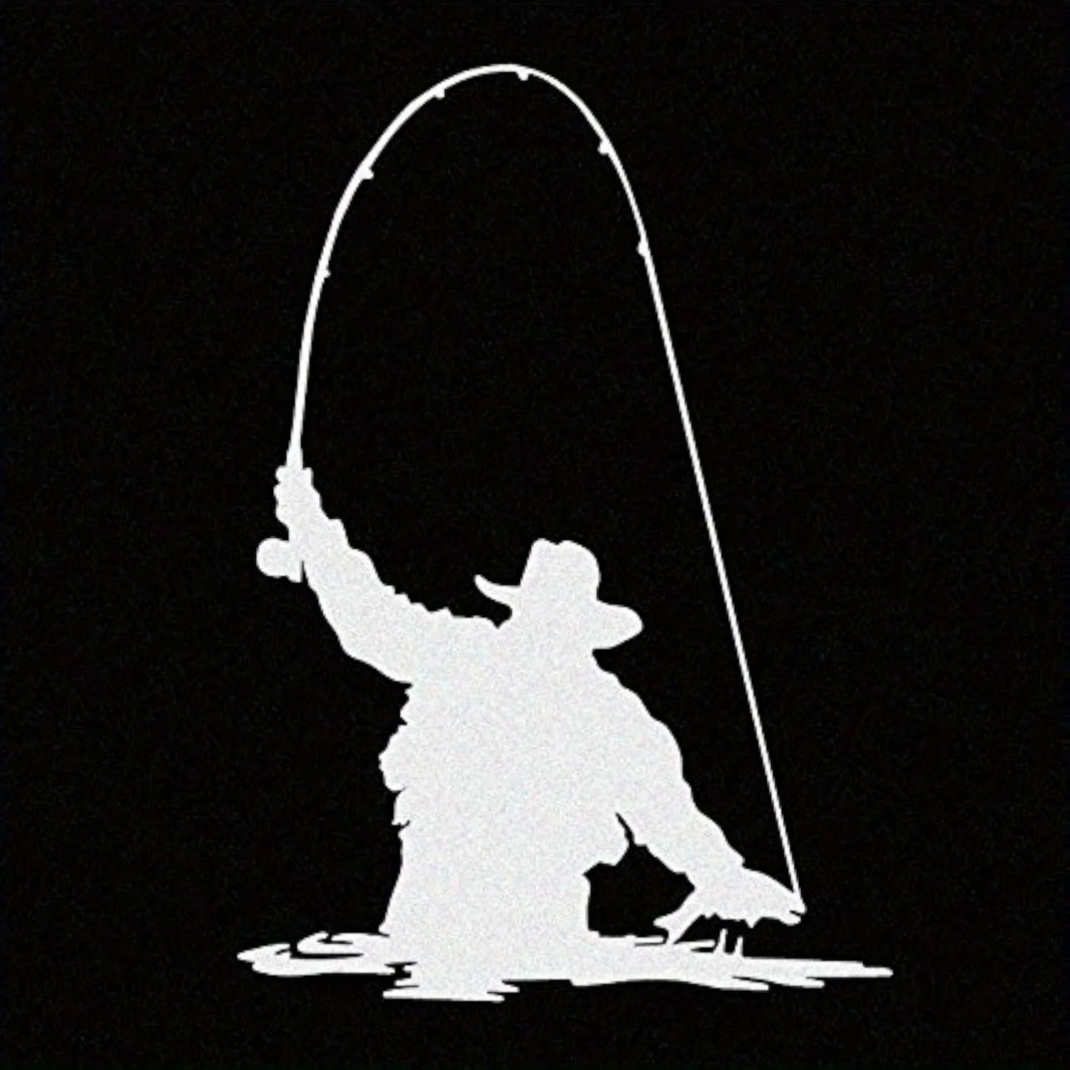 White Trout Fishing Vinyl Car Sticker, Waterproof Window Decal for Truck, SUV, Laptop, Fridge, Cup, Smooth Surface