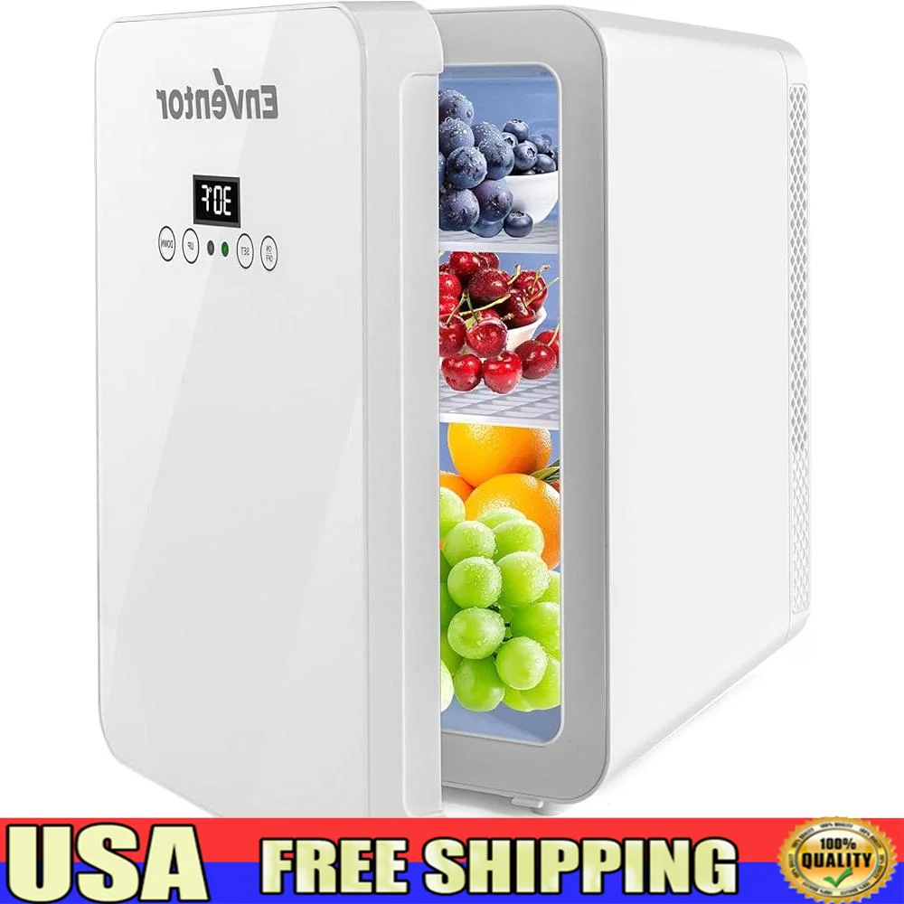ثلاجة صغيرة لمستحضرات التجميل، ثلاجة محمولة تعمل بالتيار المتردد والتيار المستمر، مبرد طاقة، ثلاجة للعناية بالبشرة مع شاشة LCD لدرجة الحرارة، مسكن للسفر