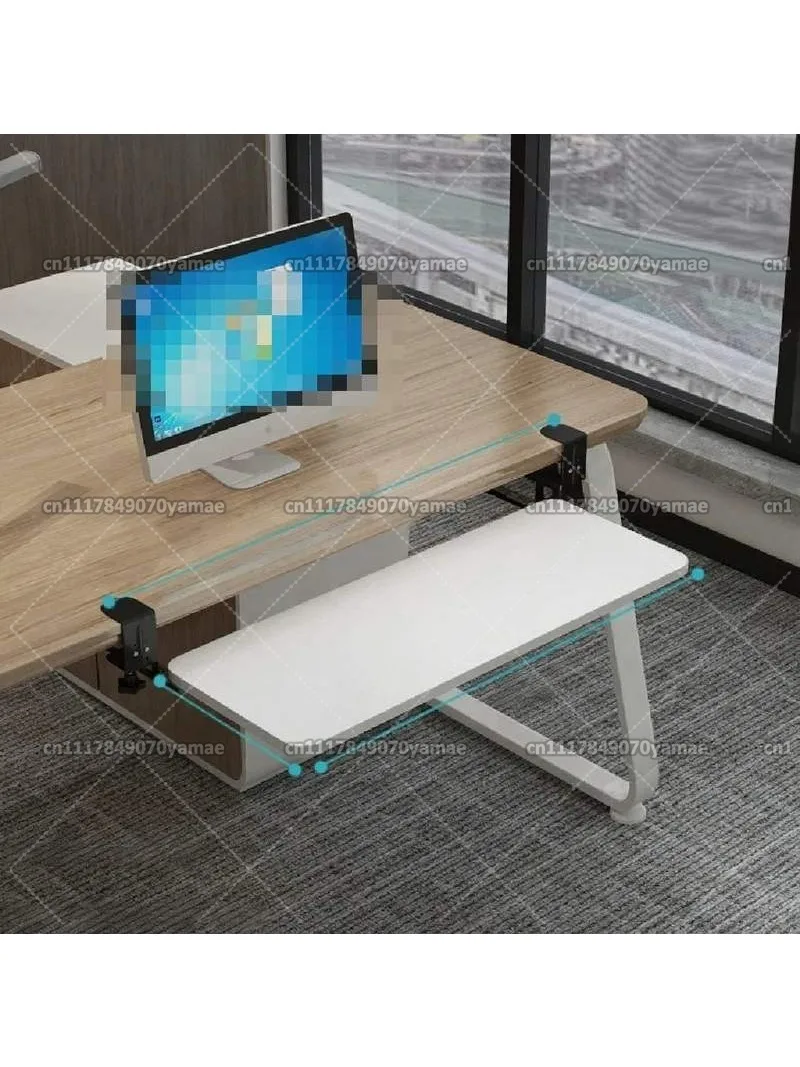 Clamp-On Keyboard Tray Ergonomic Sliding Under Desk Platform Retractable Keyboard Drawer For Computer Desk Office Organizer