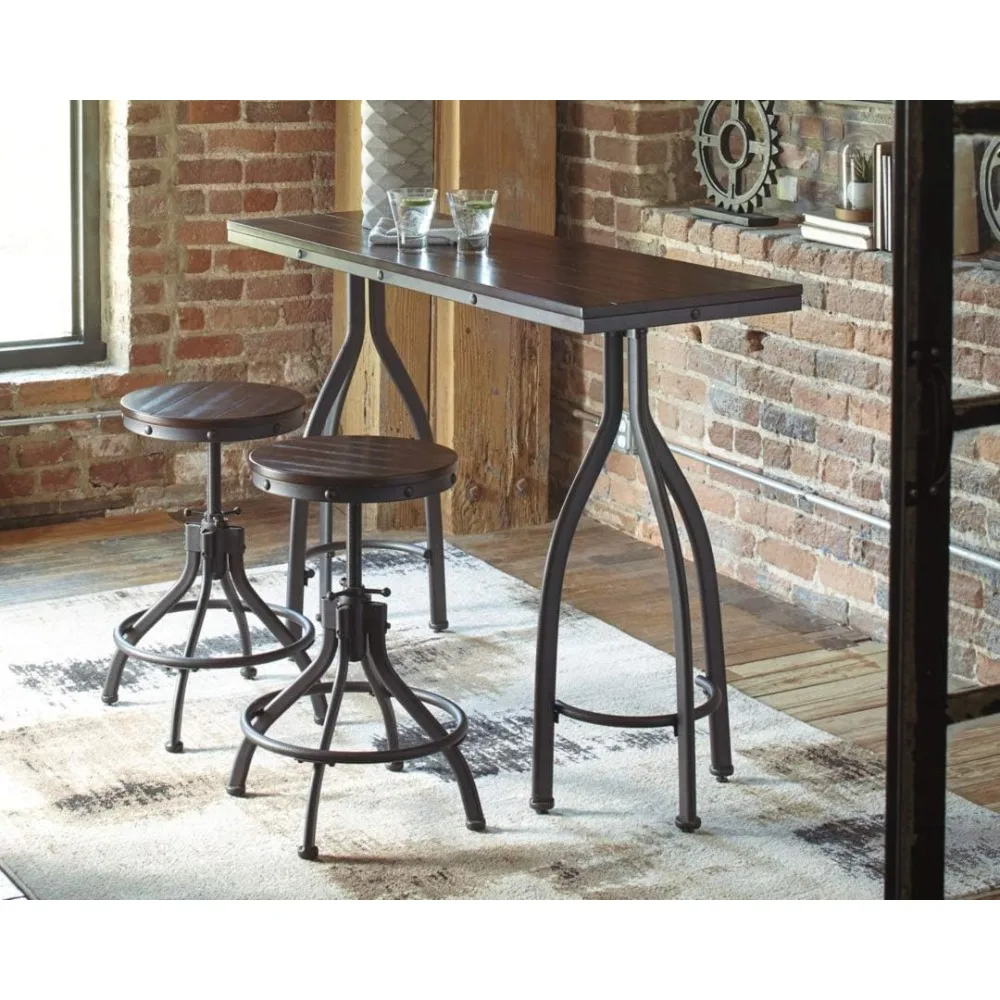 Odium Urban Counter Height Dining Table Set with 2 Bar Stools, Gray