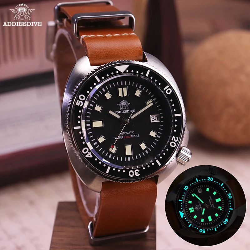 

ADDIESDIVE Men Watch Fashion Vintage NH35 Automatic Mechanical Sapphire Crystal Calendar Display 200m Waterproof Reloj Hombre