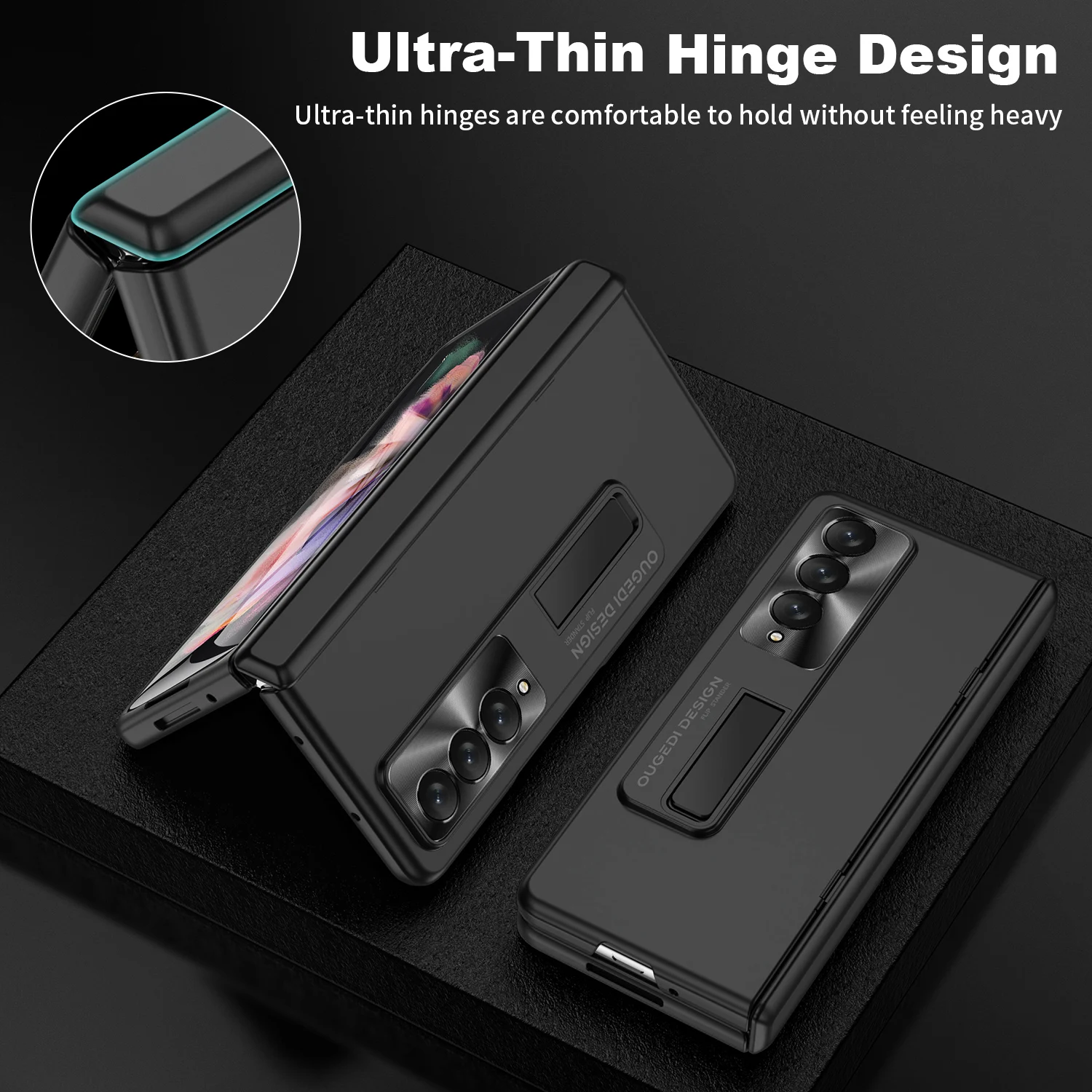 for Samsung Galaxy Z Fold 3 Case Full Body Hinge Protection Ultra-Thin PC Shockproof Cover Built-in Screen Protector Phone Cases