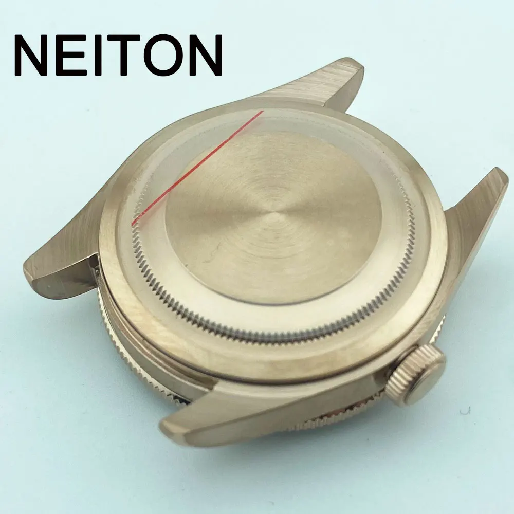 NEITON 39mm Sapphire Glass Black Watch Case NH35 Movement Case NH36 Watch Strap Width 20mm