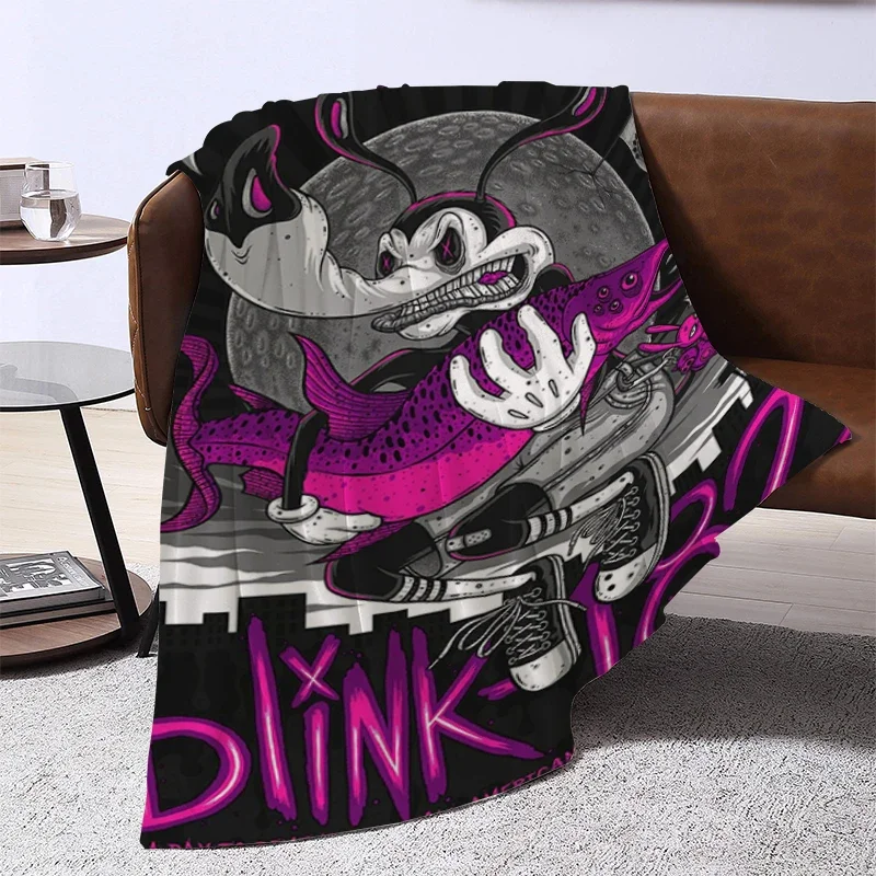 Rock Band B-Blink 182 Blanket Sofa Blankets and Bedspreads Double Bed Comforter Furry Winter Bedspread the Knee Warm Baby Fleece