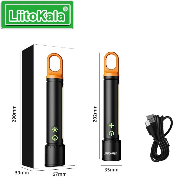 LiitoKala new LF-X725 zoom flashlight 21700 3500mAh battery Type-C charging