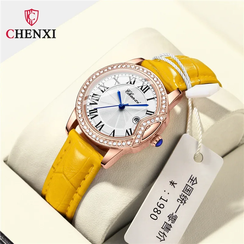 CHENXI 328 nuevo diseño de llegada reloj de pulsera informal de moda pulsera Simple elegante señoras estudiante chica relojes de cuarzo para mujeres